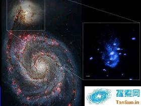美国宇航局“钱德拉”X射线天文台最新发现NGC 5195星系一个超大黑洞“打嗝”